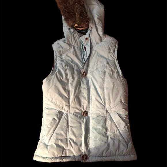 Burton Snowboarding/Ski Vest Dri Ride Hooded Vest Light Blue Size Small - Picture 1 of 10